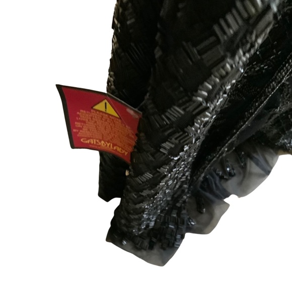 Gatsby Lady Women’s 🌸Long Illusion🌸 V-Neck Embellished Black Dress - 4 - Picture 9 of 11